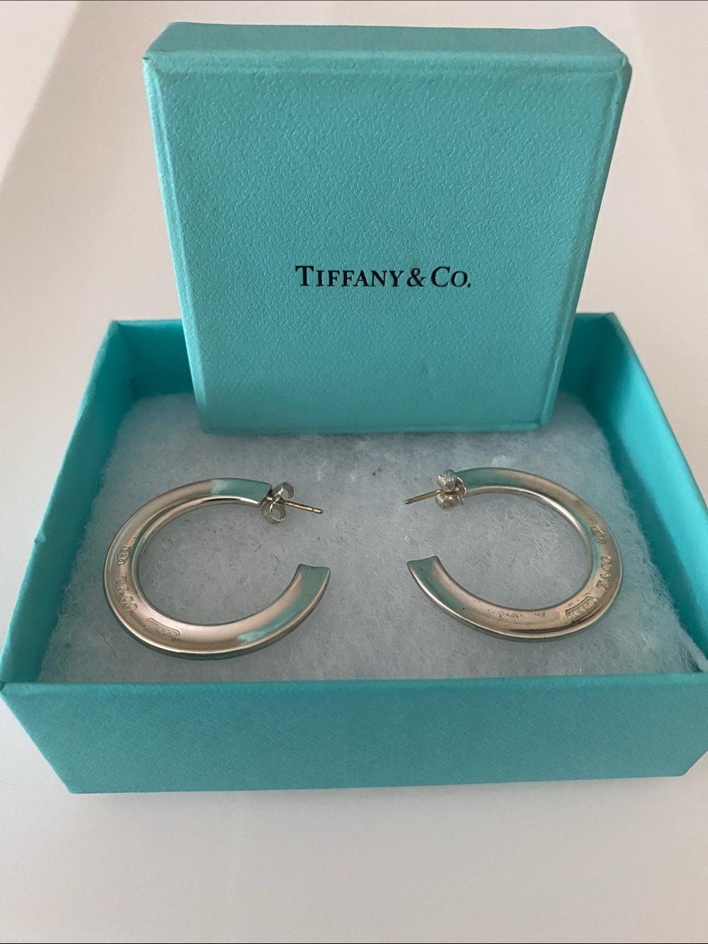 Tiffany & Co. SS 1837 Hoop Earrings **RARE**